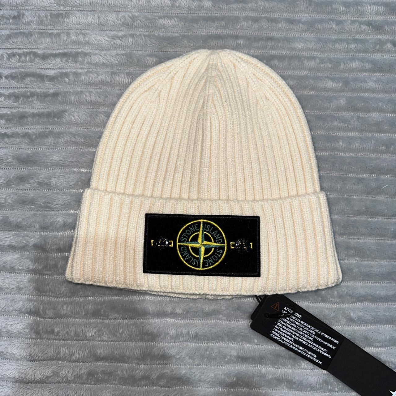 Cream stonie beanie Cream stone island beanie. Depop