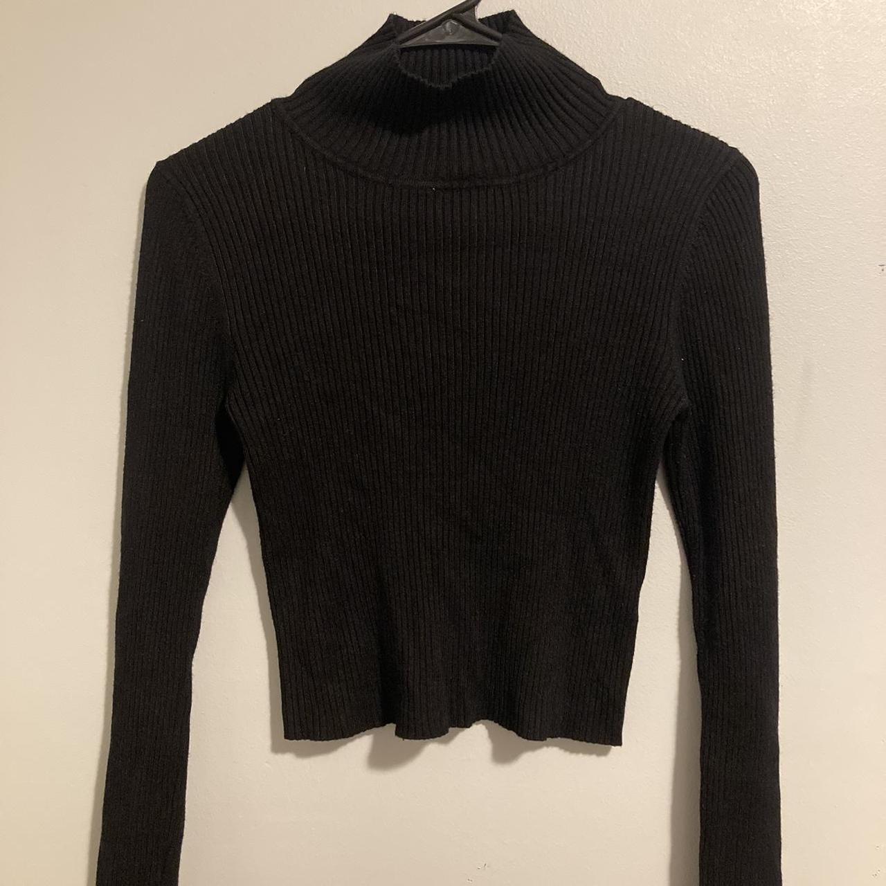 black turtle neck comfy and stretchy good... - Depop