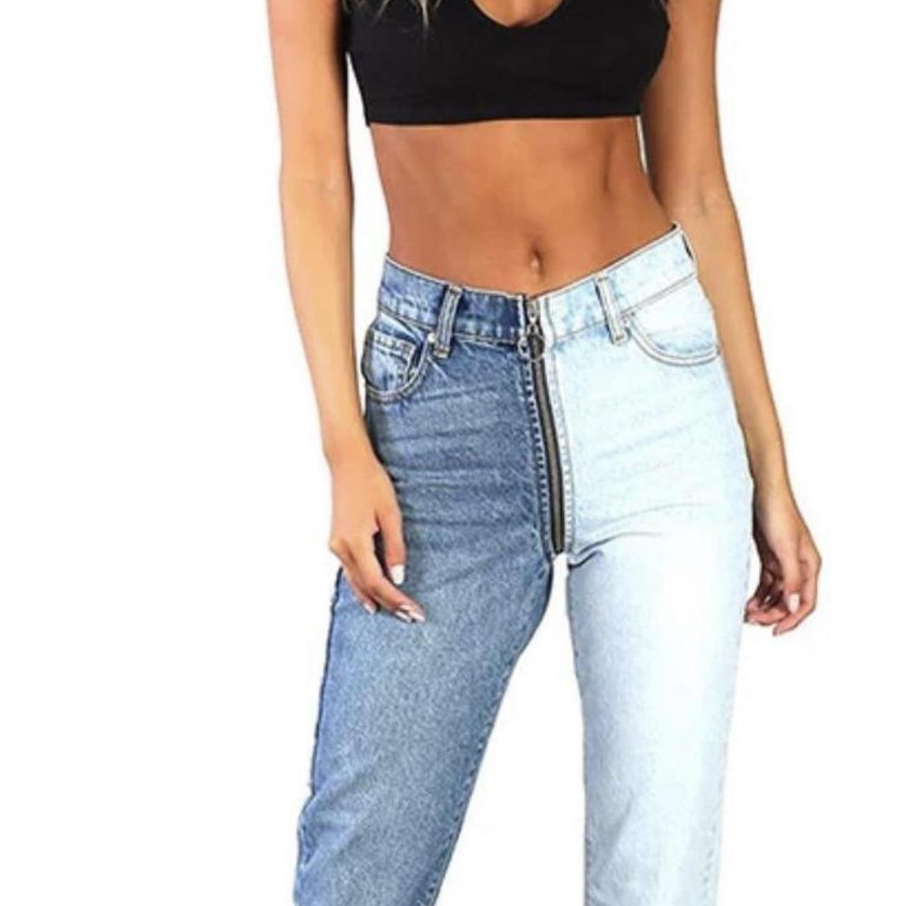 Revice Two Toned Yin outlet Yang Cropped Jeans Demin Pants