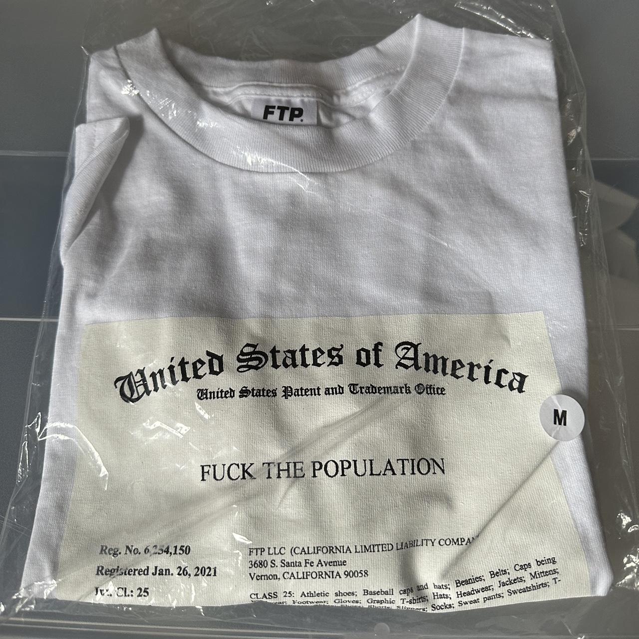 FTP trademark tee white size medium brand new never... - Depop