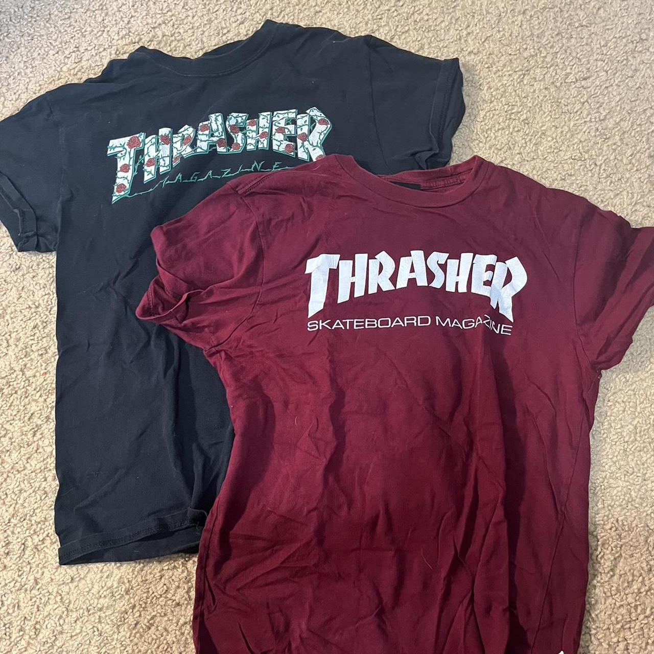 Black and pink thrasher cheap shirt