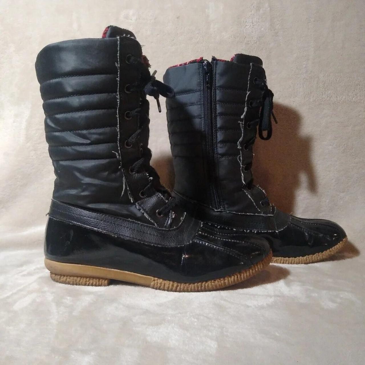 Women s Merona Zettie Black Boots Flannel Inside . Depop