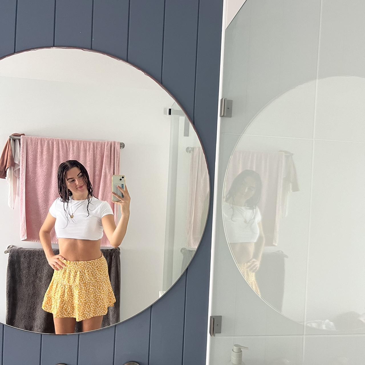 Yellow Mini Skirt Depop