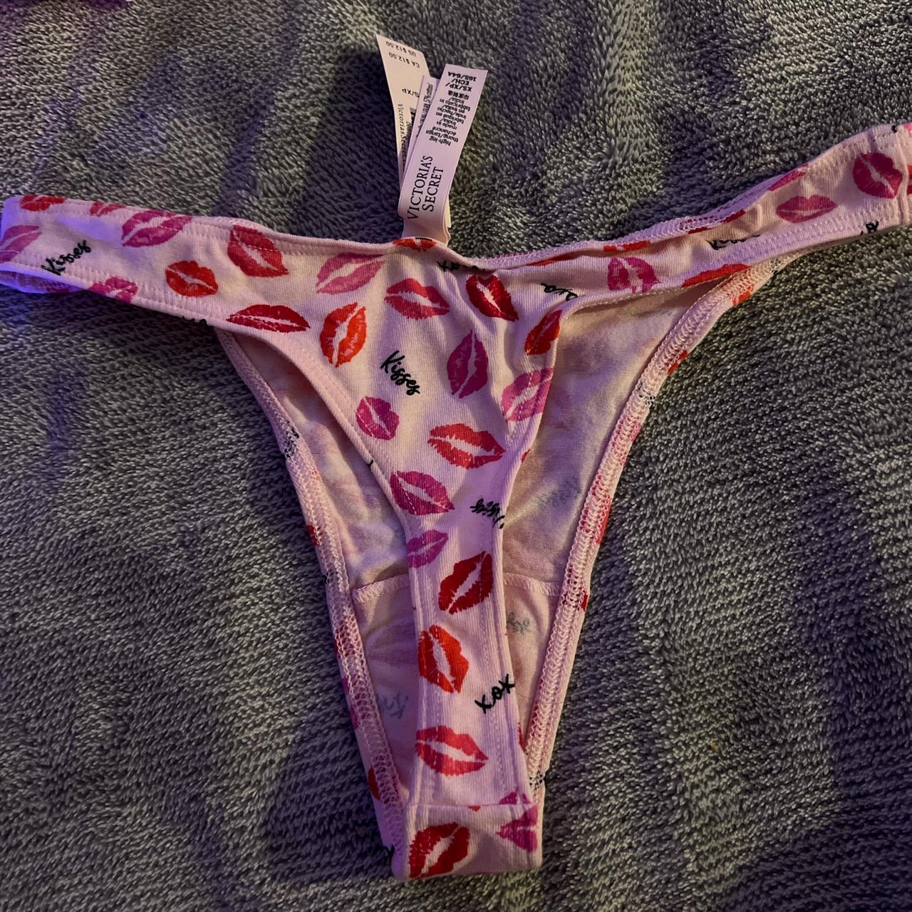 Victoria secret pink g string kiss design💋 vs... Depop