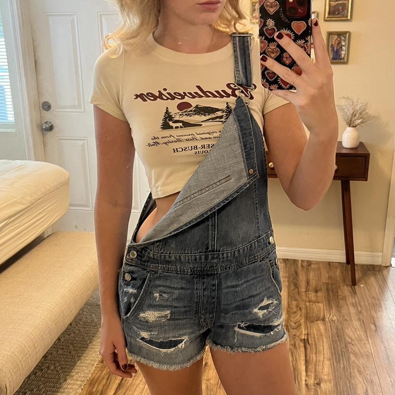 American eagle overall shorts on sale