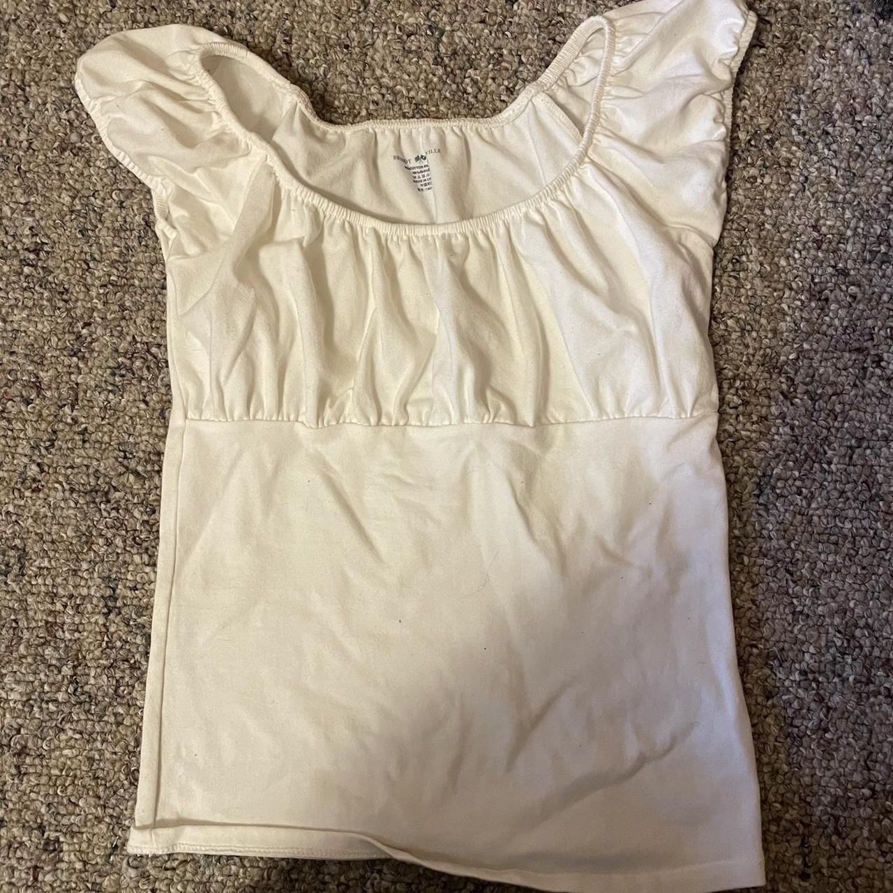 brandy melville Casey top in white (BNWOT) - Depop