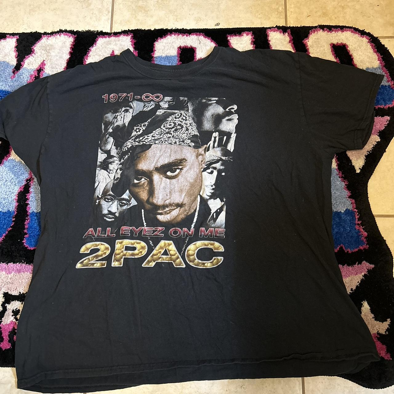 1971-2002 All Eyes on Me 2Pac black and gold t-shirt...