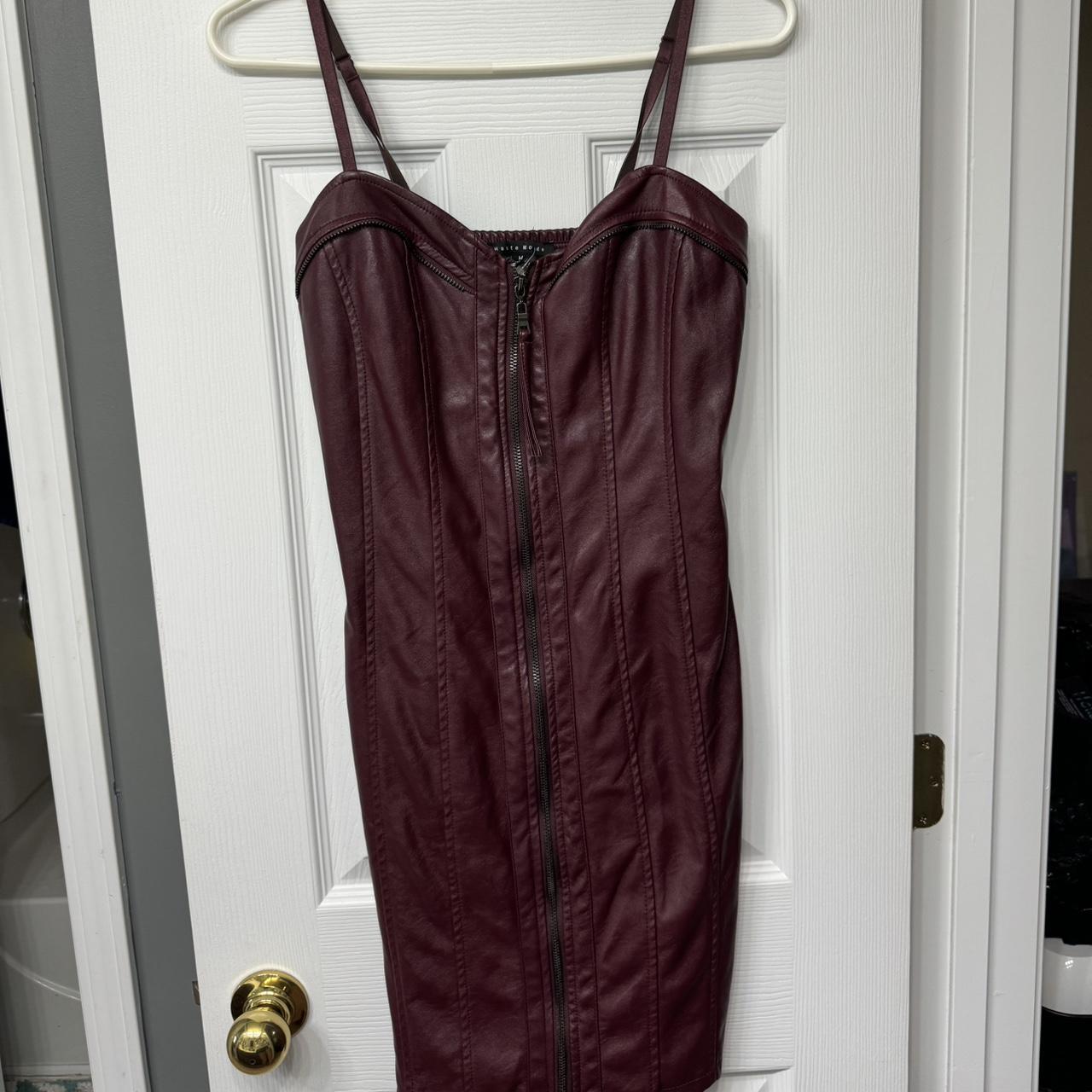 Red Leather Zip Dress Goingout Leather Fauxleather Depop 