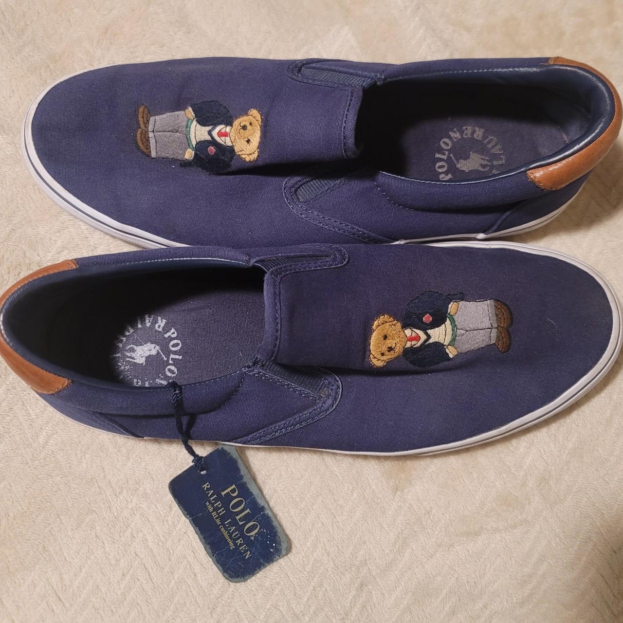 Polo slip on shoes with embroidered teddy bear. Nice. Depop