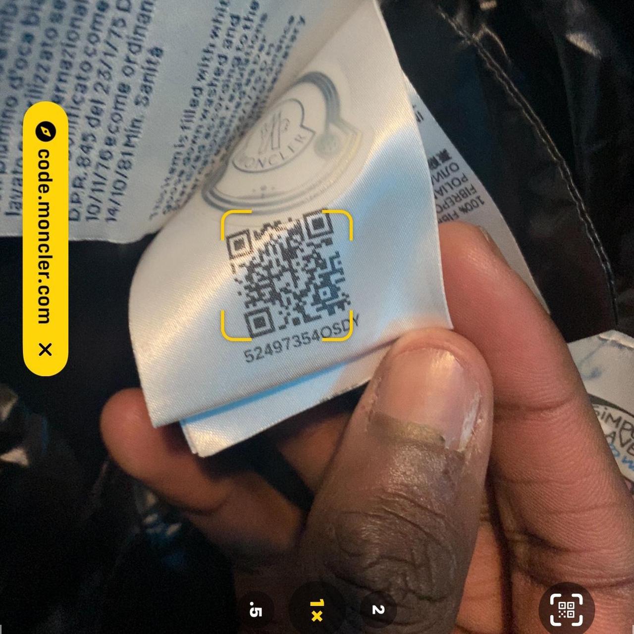 Qr code for the moncler jacket Depop