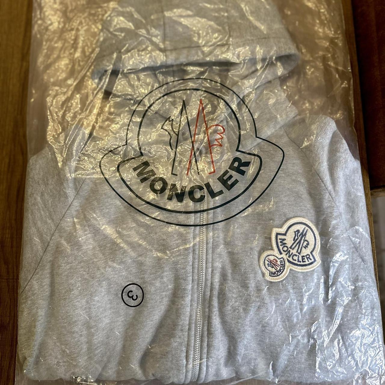 Grey Moncler zip up Brand new - Depop