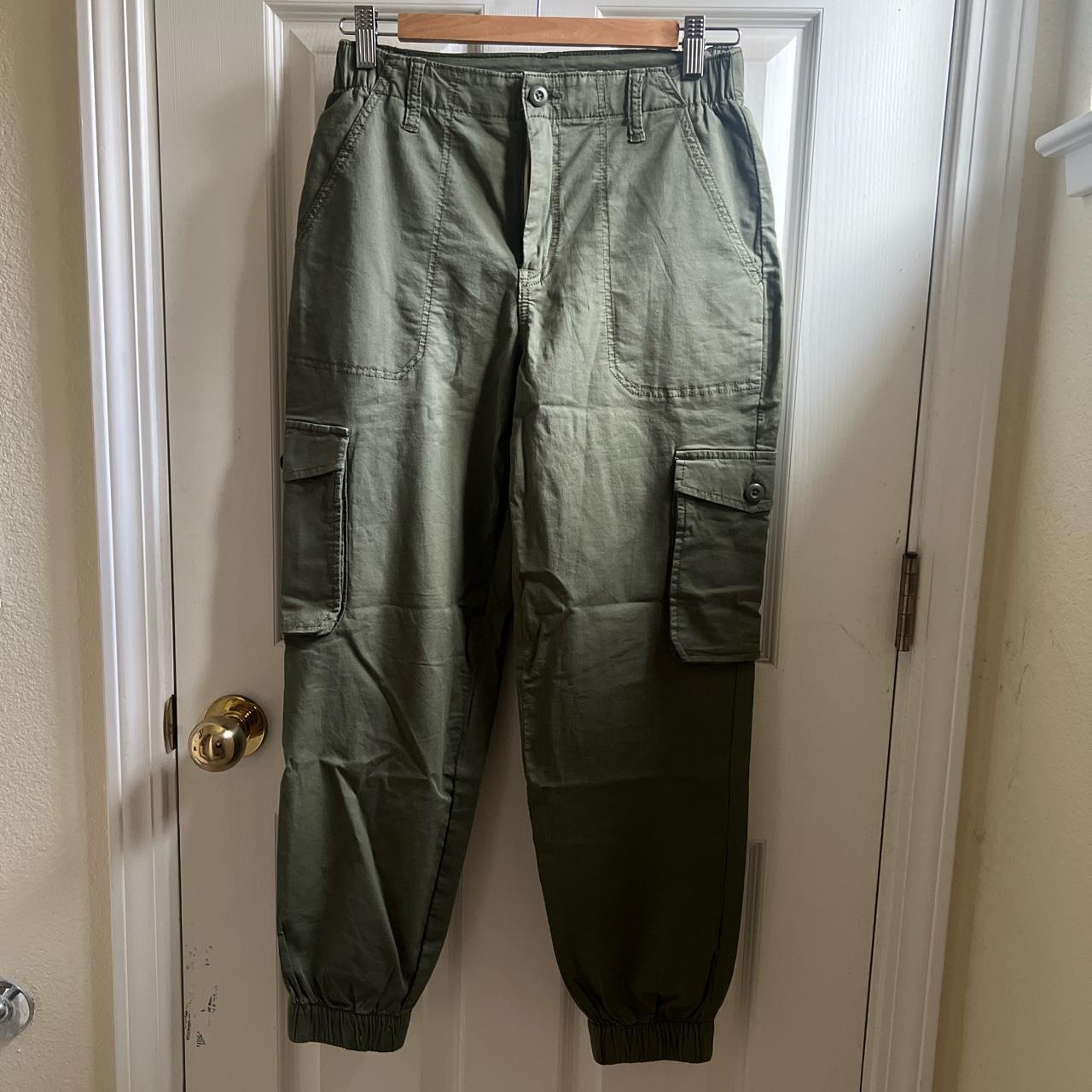 Women's High Waisted Khaki Cargo Pants - Hyper Stretch Cargo