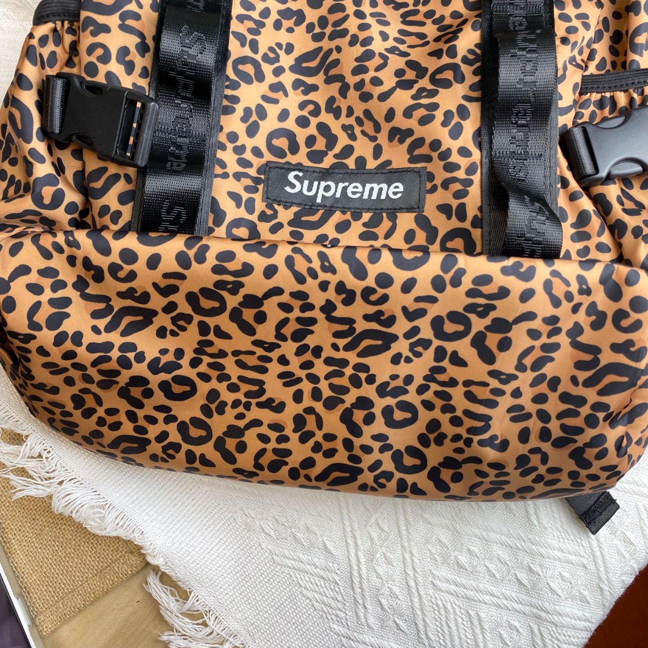 Supreme - Leopard Fleece Backpack - White Supreme | Depop