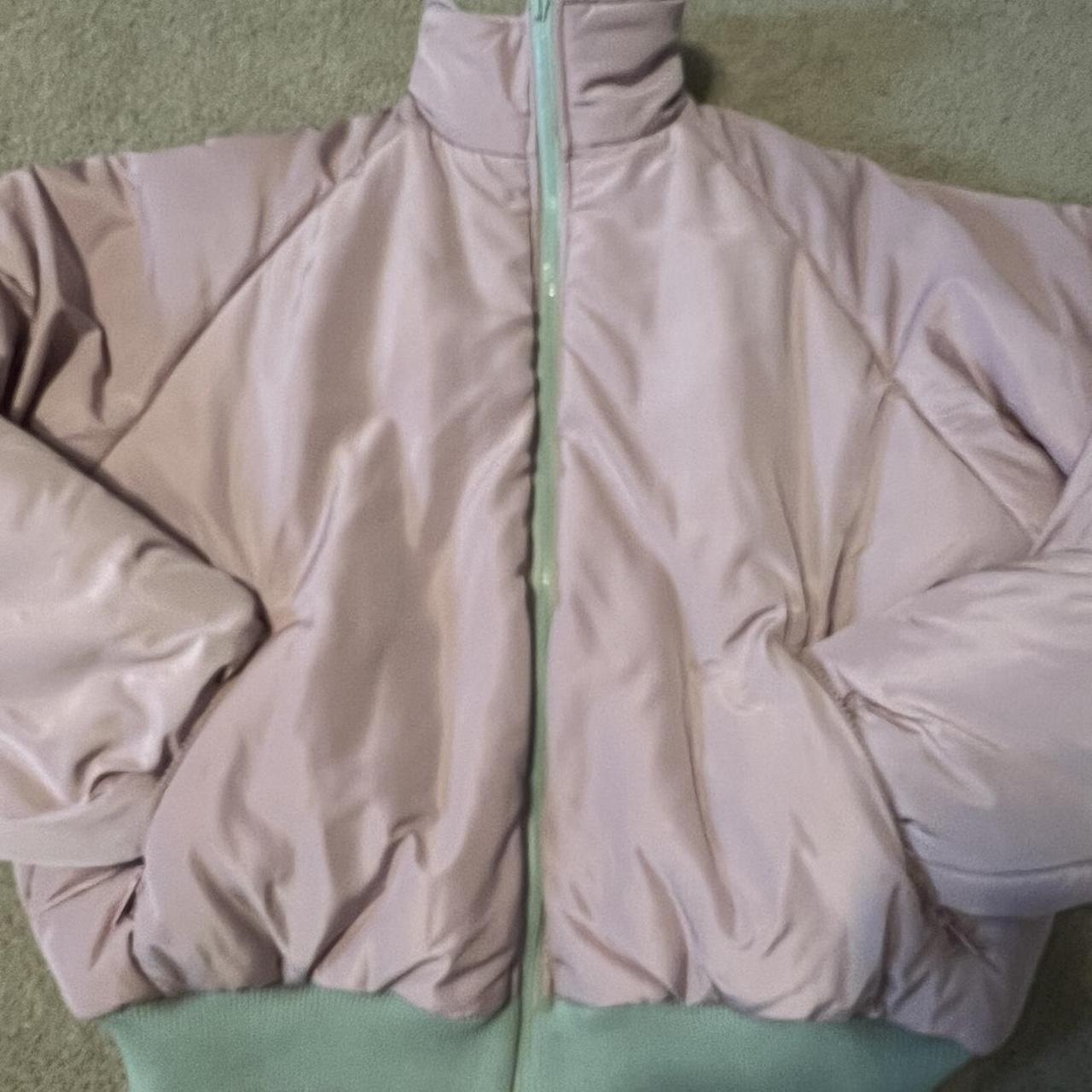brandy melville reversible puffer jacket mint green... Depop