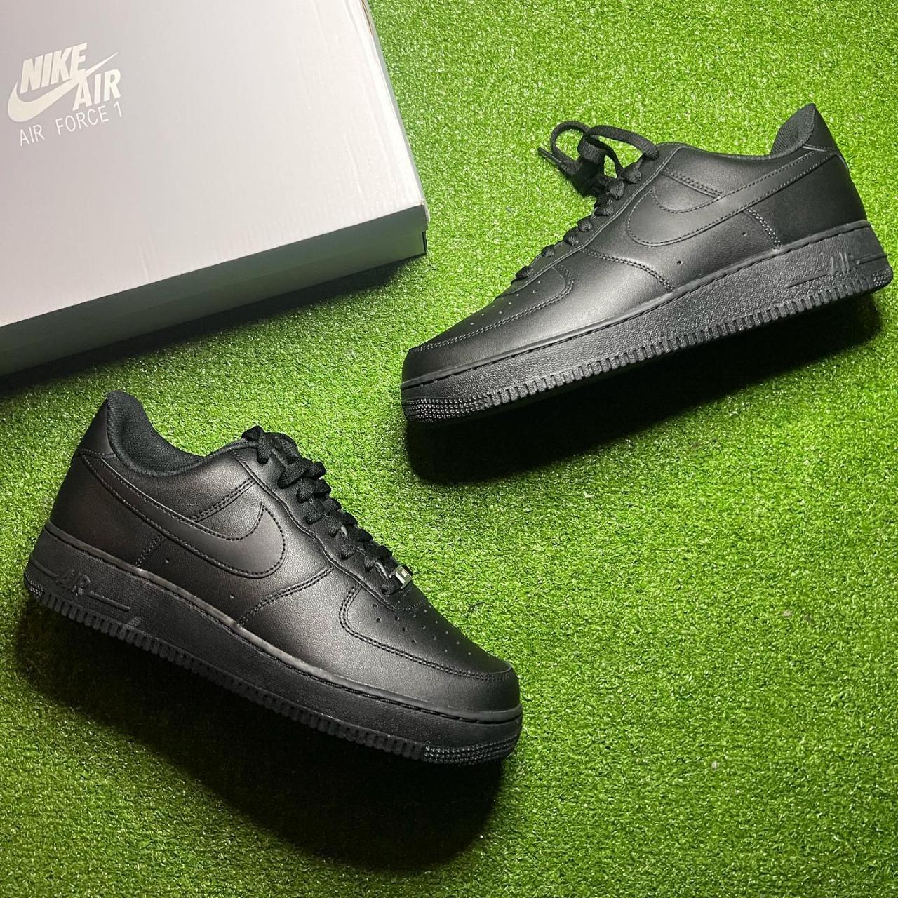 Nike Air Force One Black Women Size 7.5 Brand Depop