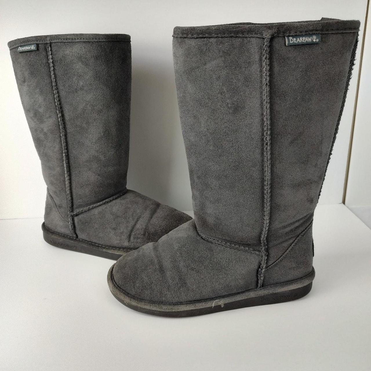 Bearpaw Emma Tall grey suede bearpaw boots Depop