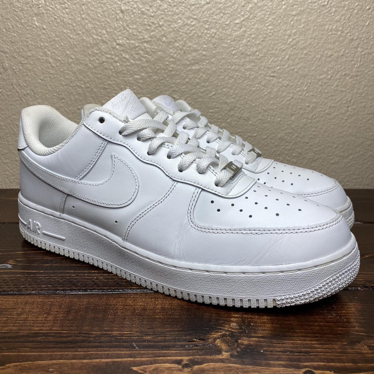 Size 11.5 - Nike Air Force 1 Low '07 White - Depop