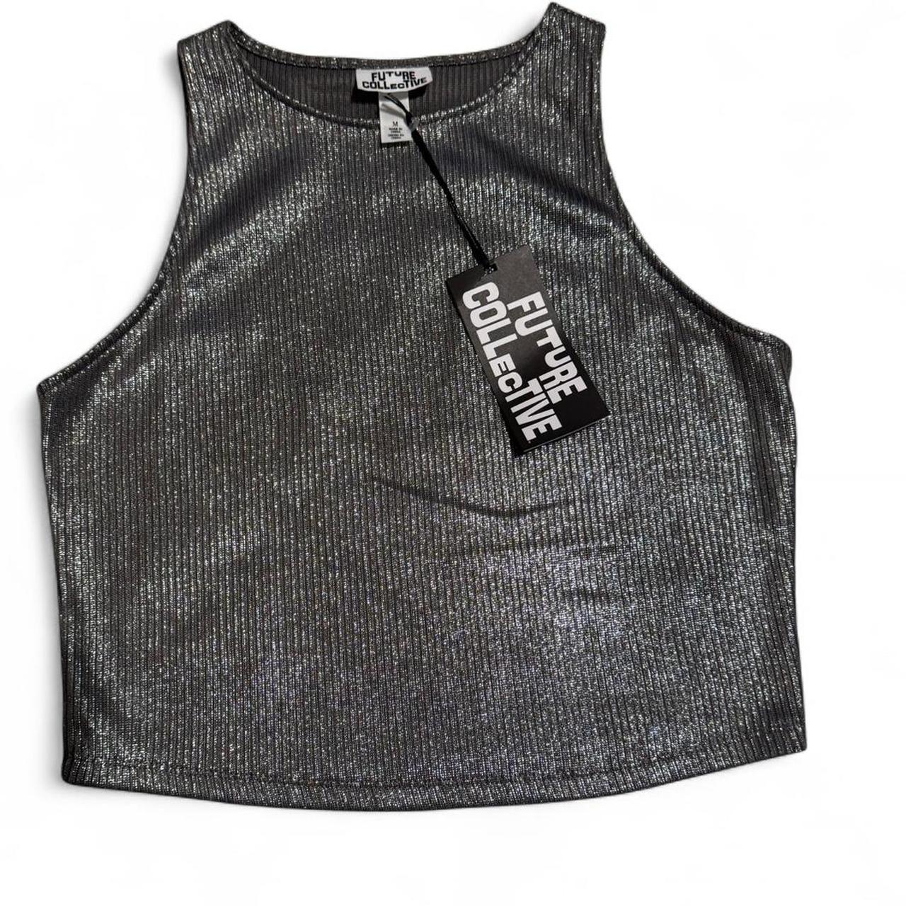 Silver metallic crop top #festivalvibesPerfect for...