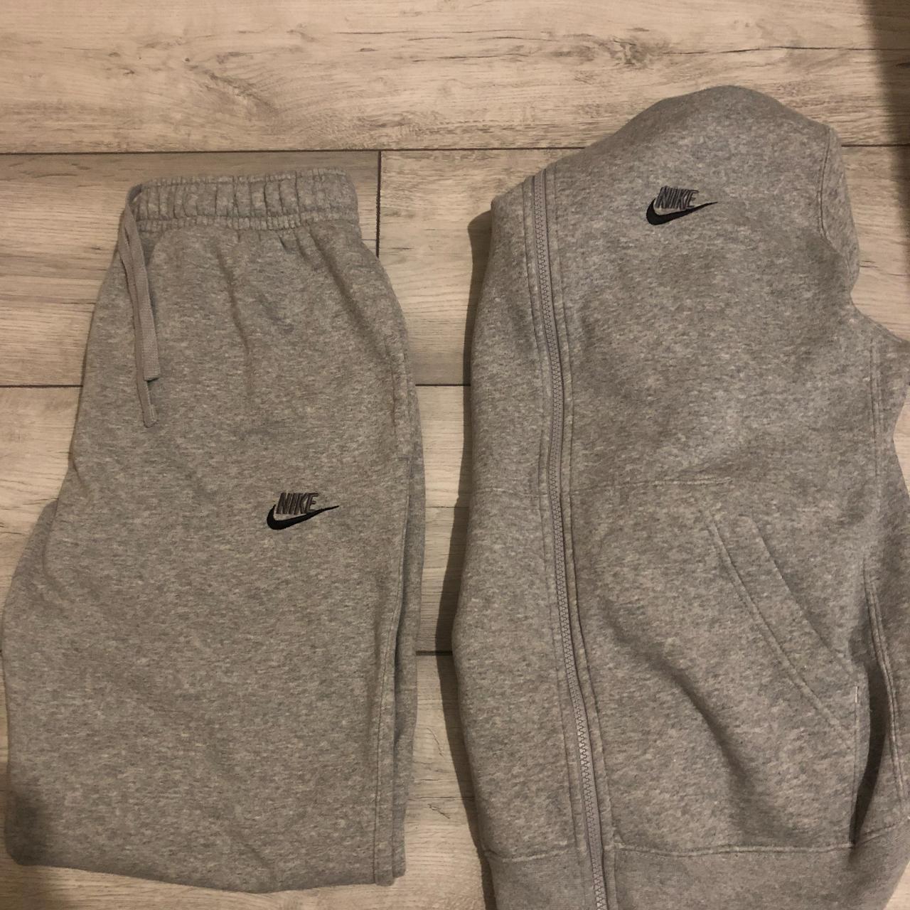 Small mens grey Nike club tracksuit. Like new other... Depop