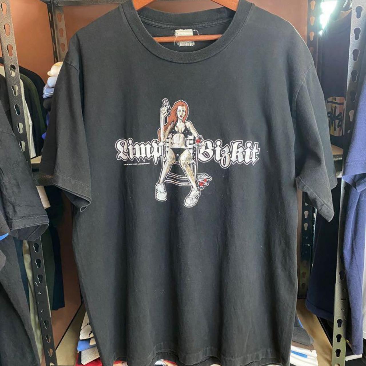 90s Limp Bizkit Band basic black Reprint short... - Depop