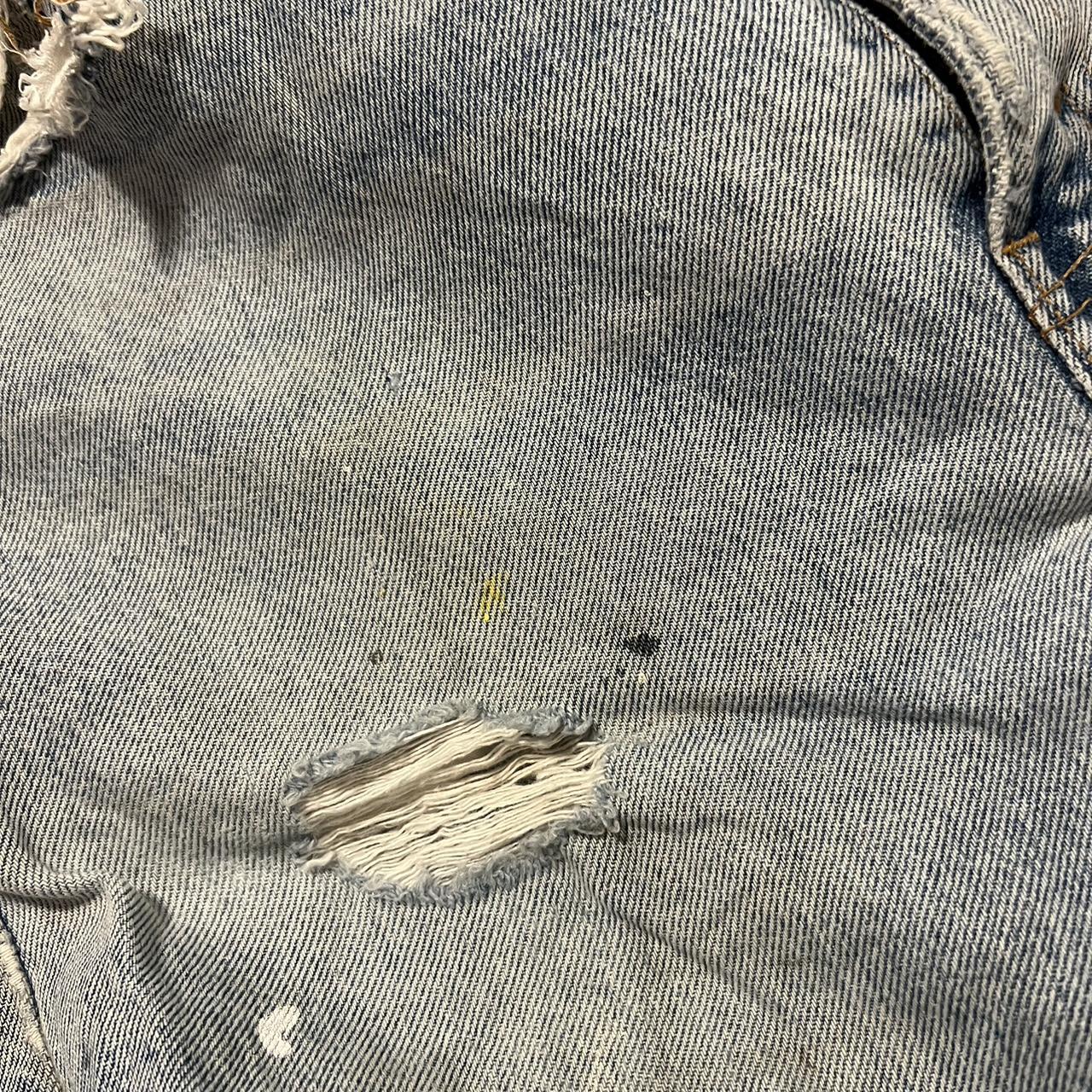 vintage 2001 distressed levi’s with some paint on... - Depop
