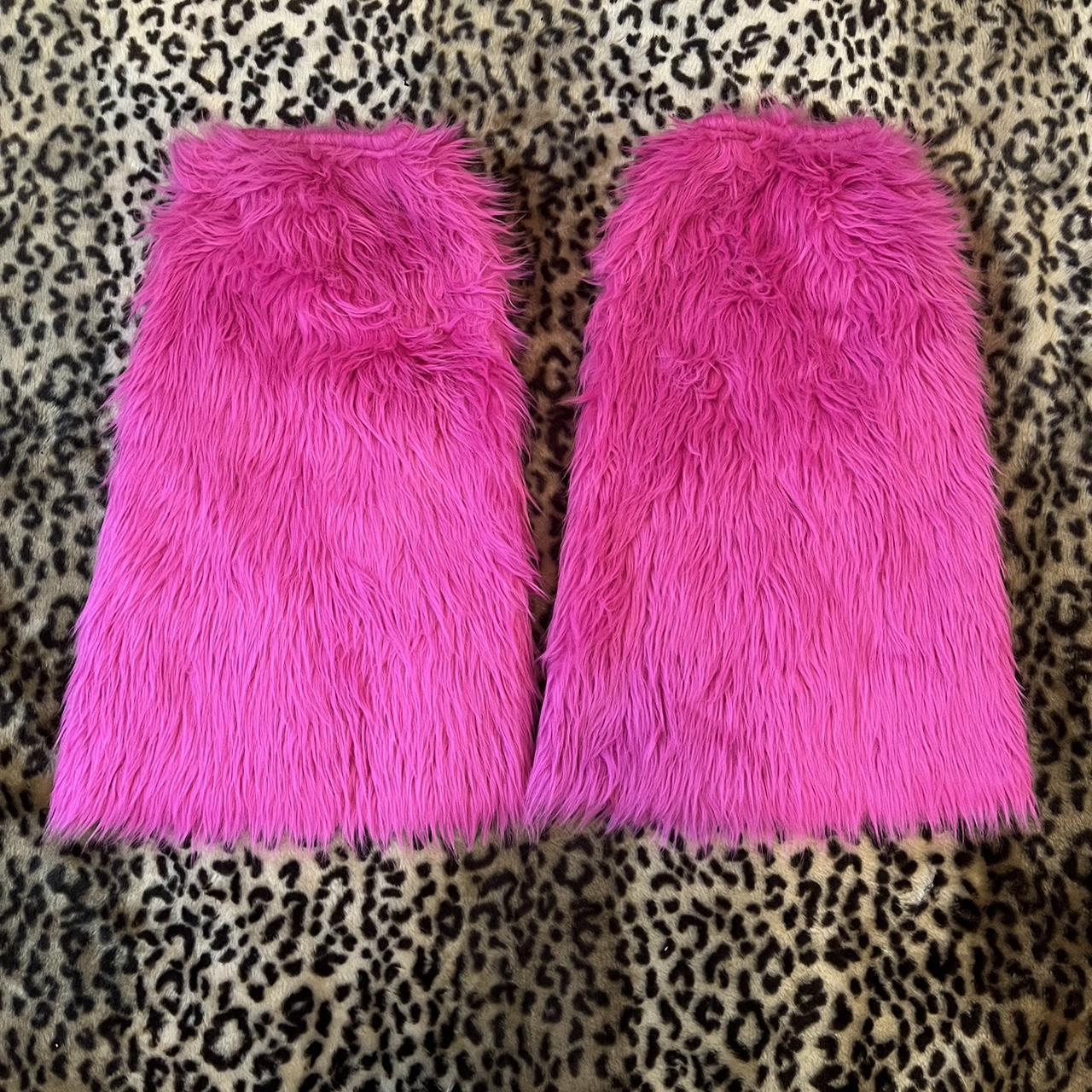 Vintage y2k hot pink fuzzy leg warmers. These are... Depop