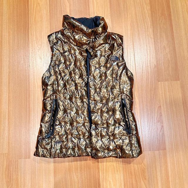 The North Face Women s Holladown Crop Vest Metallic Depop