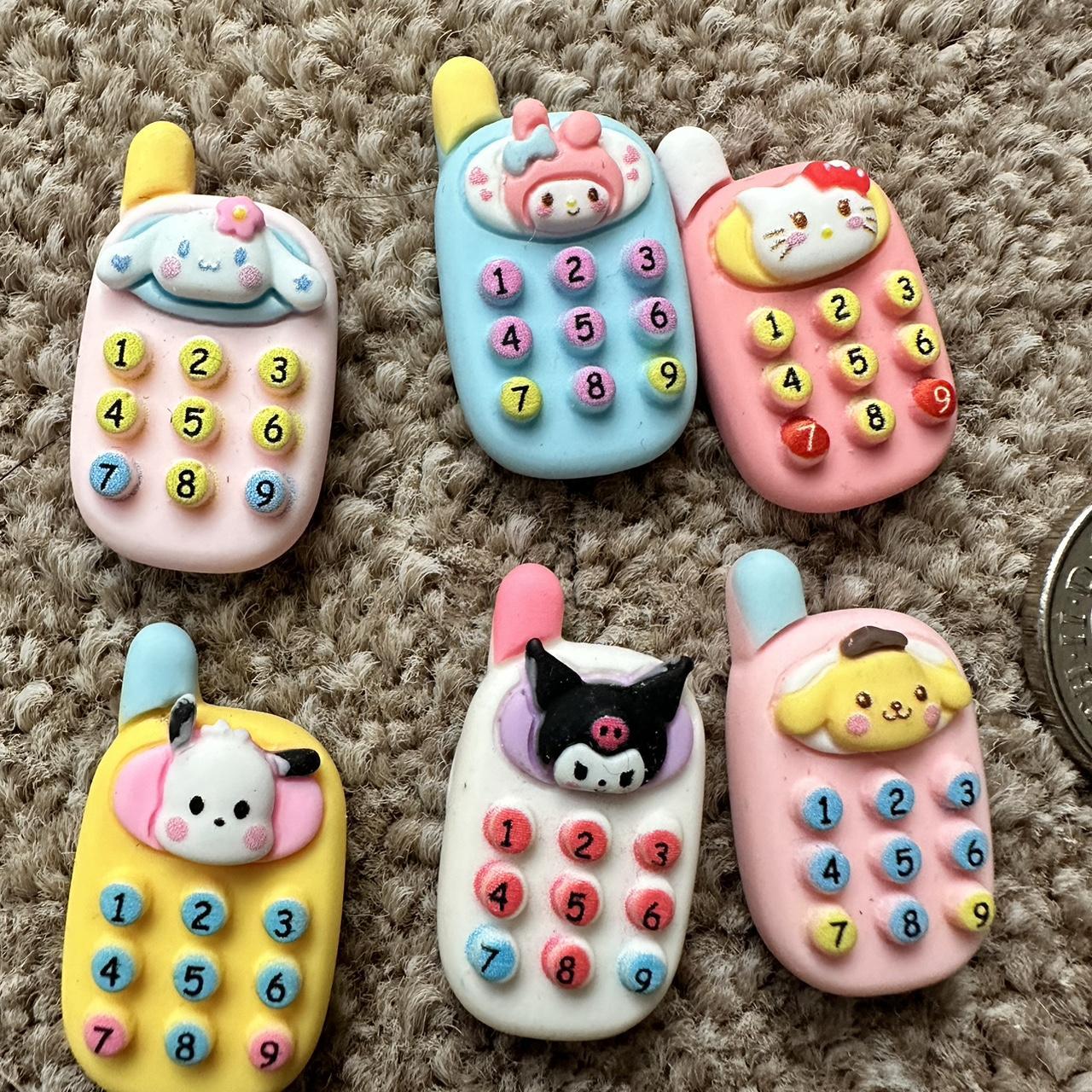 Set of 6 Sanrio mini mobile phones charms Flat... - Depop