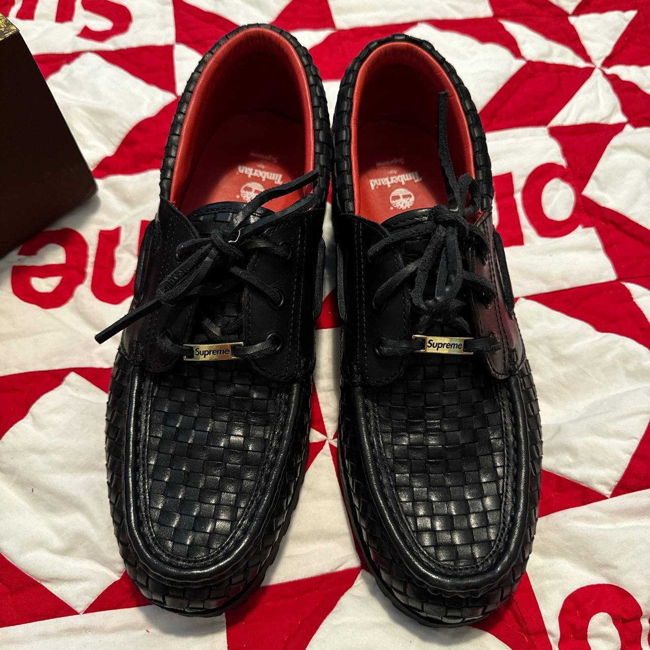 Supreme Timberland Woven Leather 3-Eye Lug Loafers... - Depop