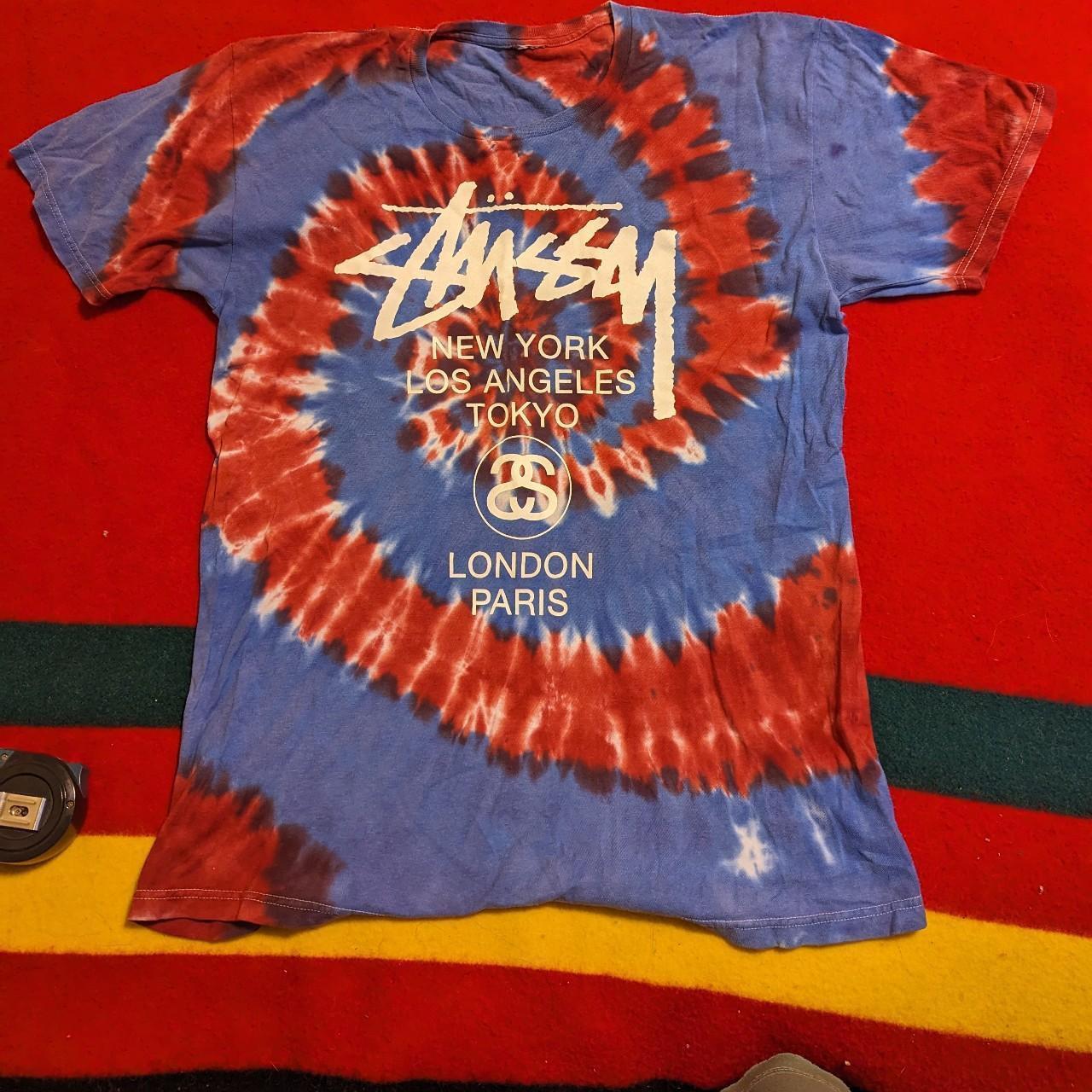 Stussy World Tour Red Tie Dye Stussy World Tour Tie Dye Hoodie