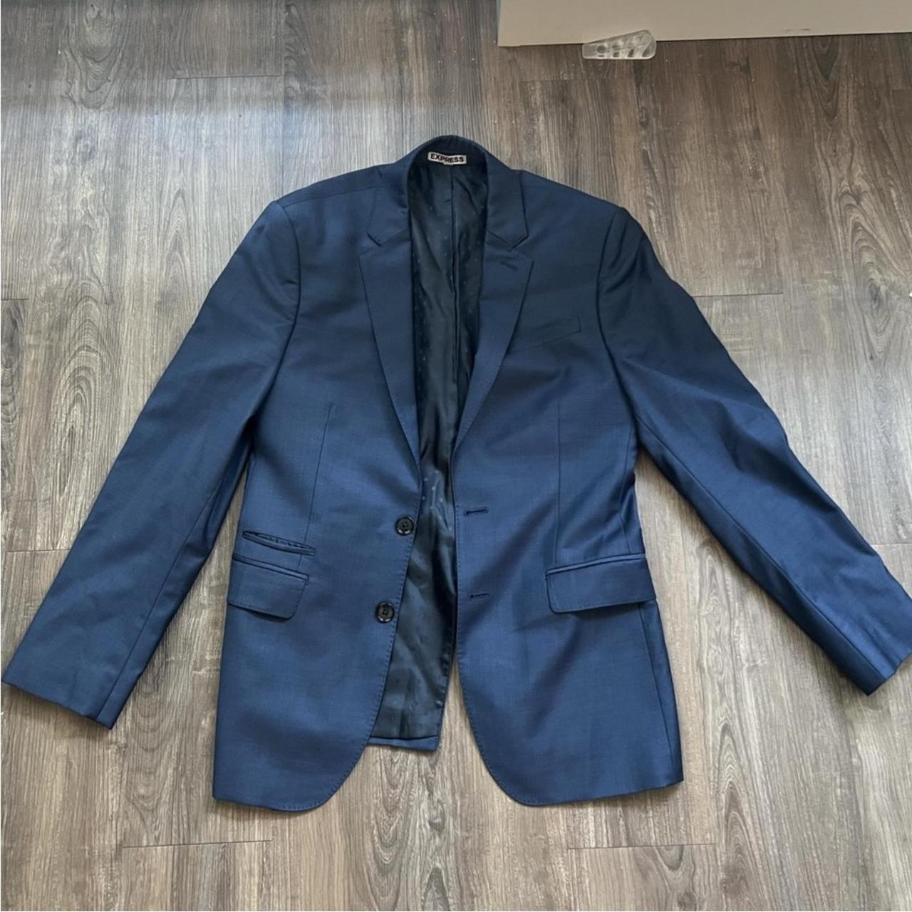Suit Jacket/Blazer(36R) + Vest, Express Navy Blue (XS) - Depop