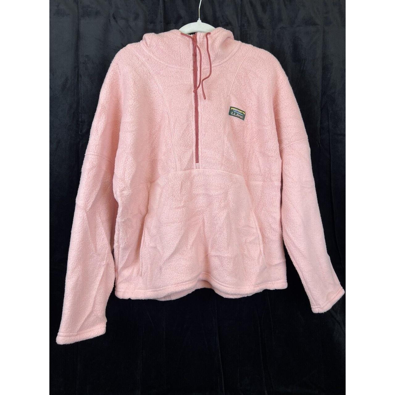 VINTAGE LL Bean Jacket Women Large Pink Fleece... - Depop