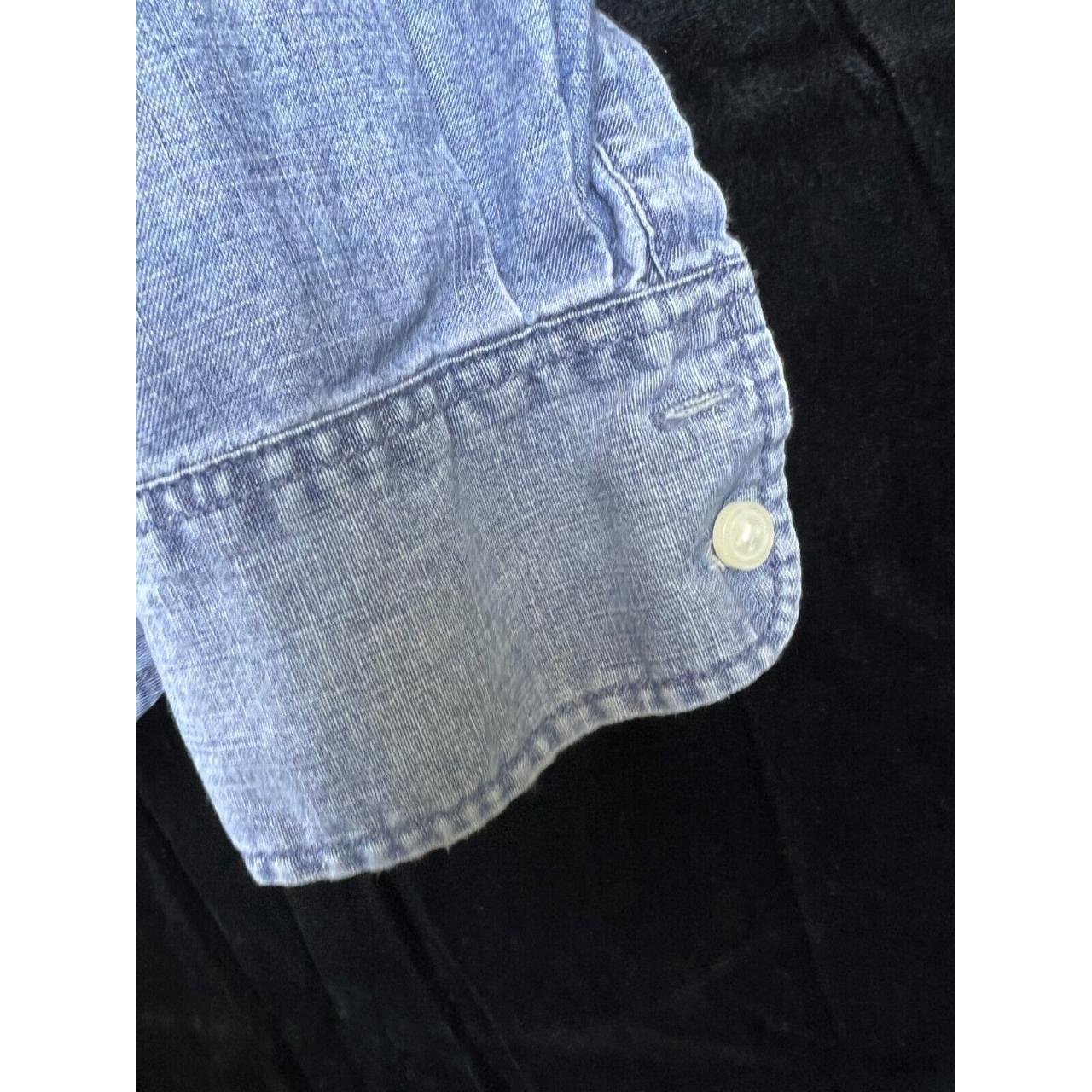 J. Crew Womens Denim Button Down Long Sleeve Blue... Depop
