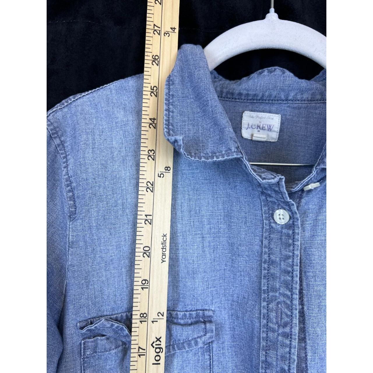 J. Crew Womens Denim Button Down Long Sleeve Blue... Depop