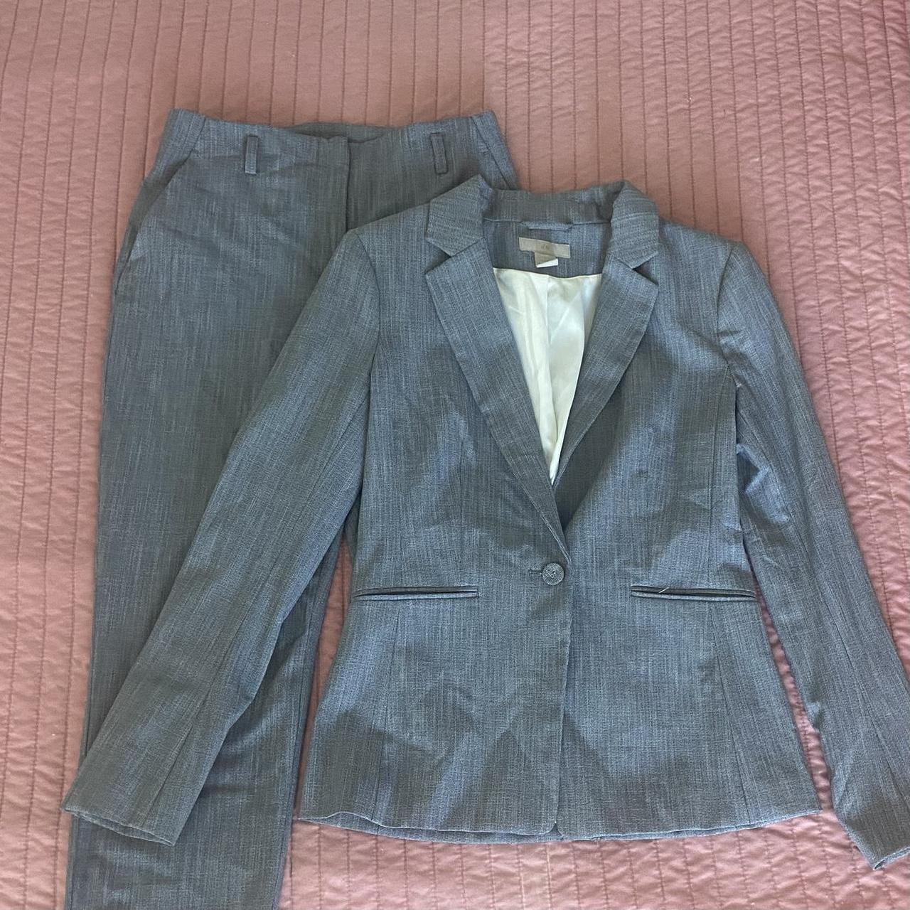 H&M gray women’s 2piece suit. Worn a few times, but... Depop