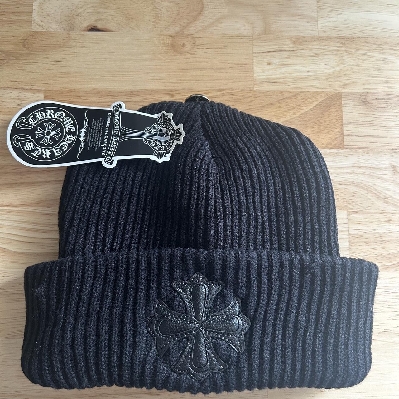 帽子 chrome hearts beanie Chrome Hearts Black Leather Cross Beanie - SRM – SHENGLI