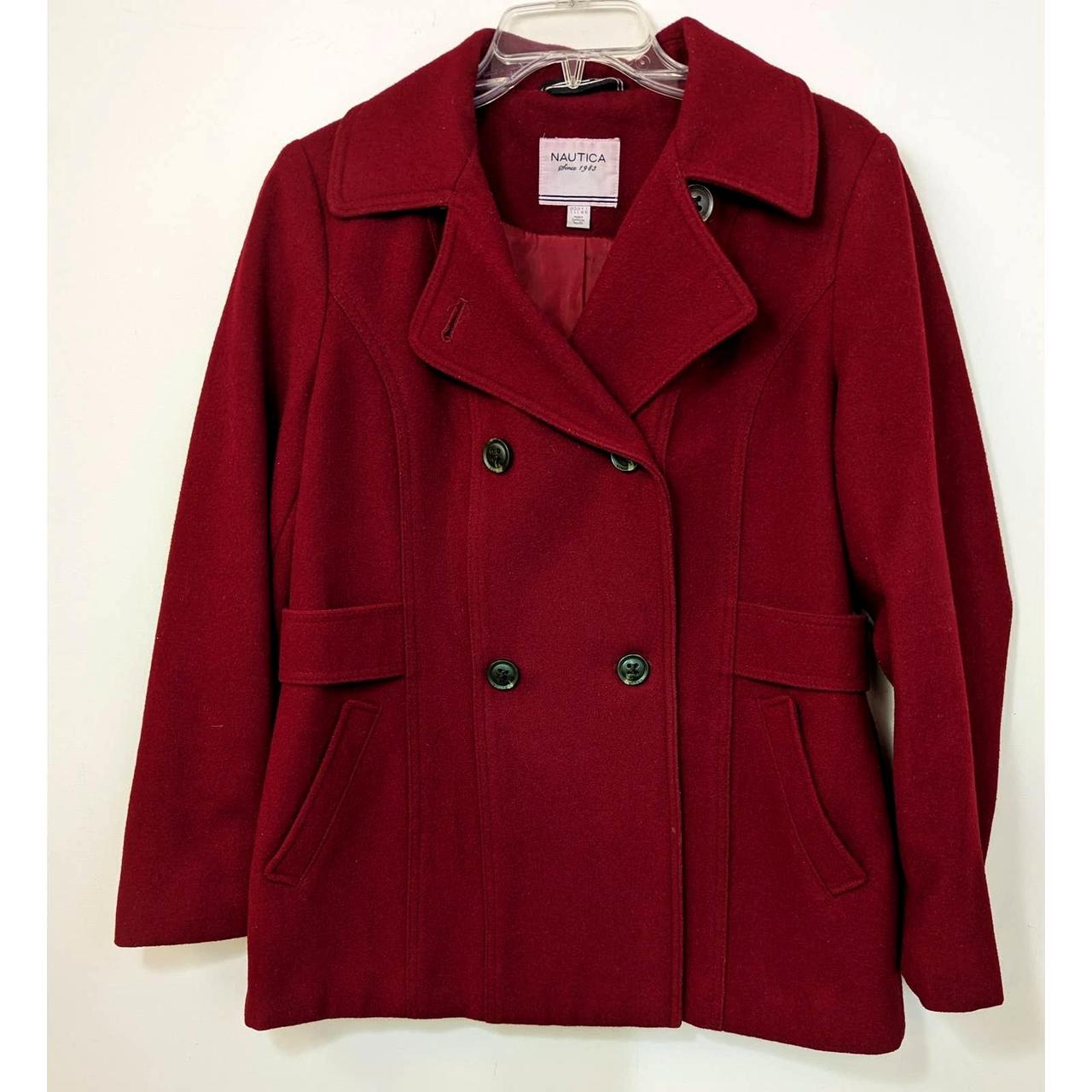 Dark red peacoat hotsell