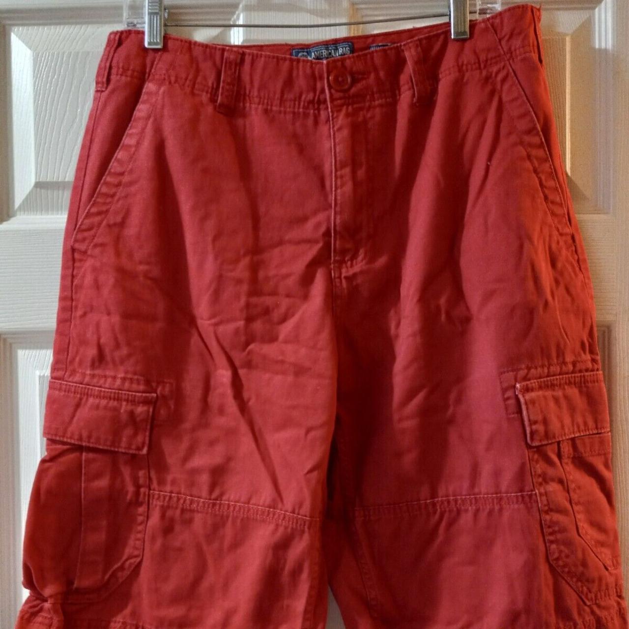 American Rag Men Cargo Shorts Size 32 Red Waist: 16... - Depop