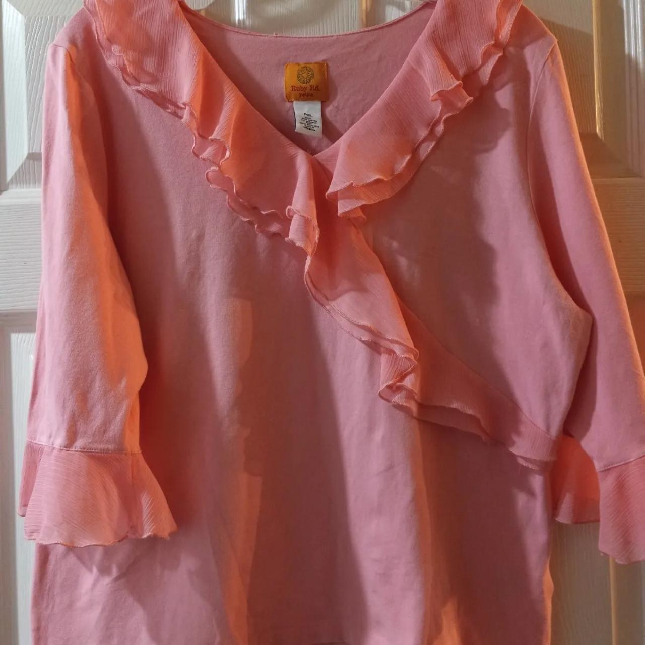 Ruby Red Women Ruffled Top Shirt Size XL... Depop