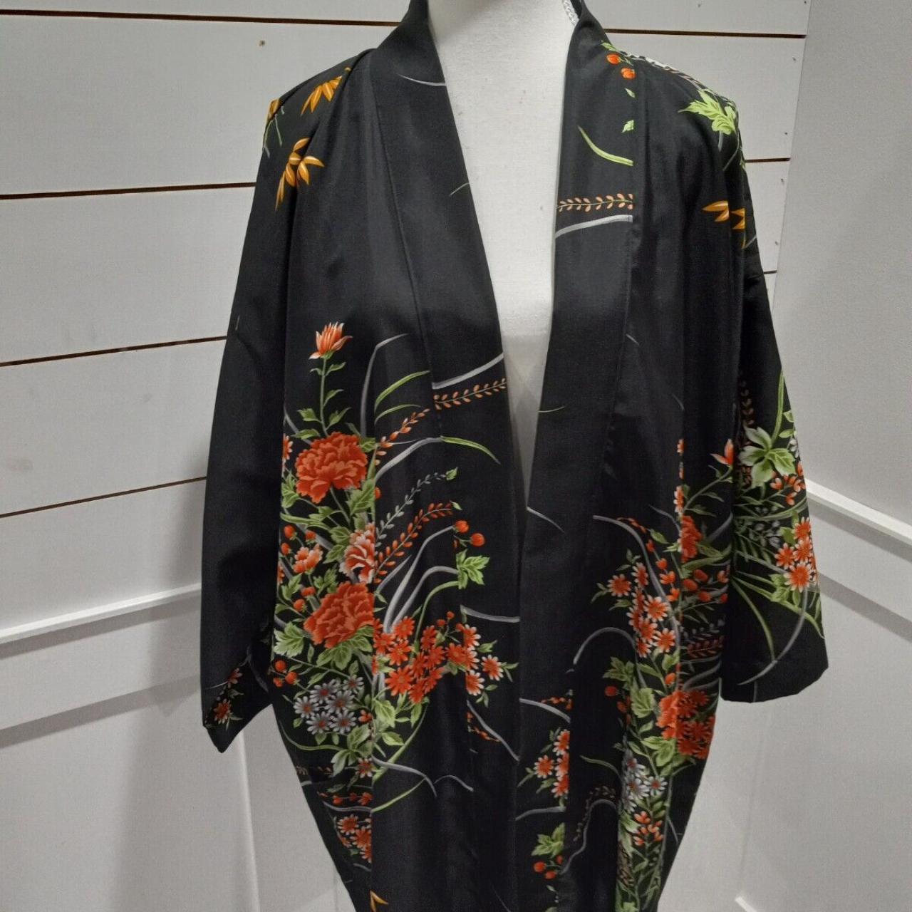 Japanese Women Kimono Floral Robe Size... - Depop