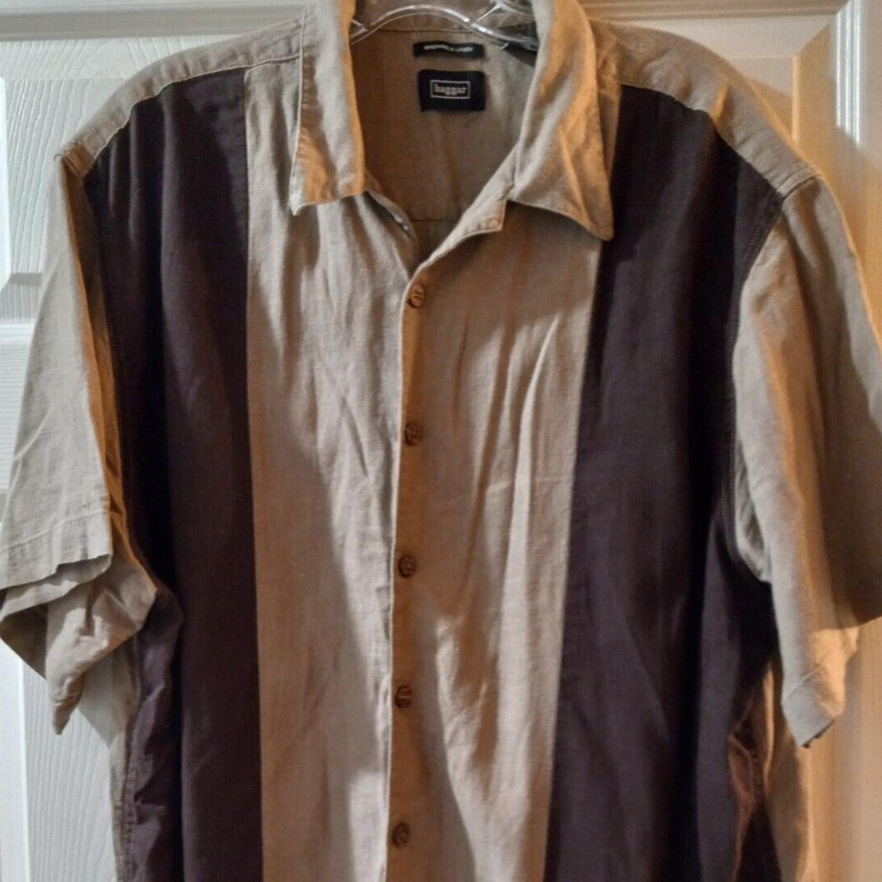Haggar Men Linen Blend Short Sleeve Button Up Shirt... - Depop