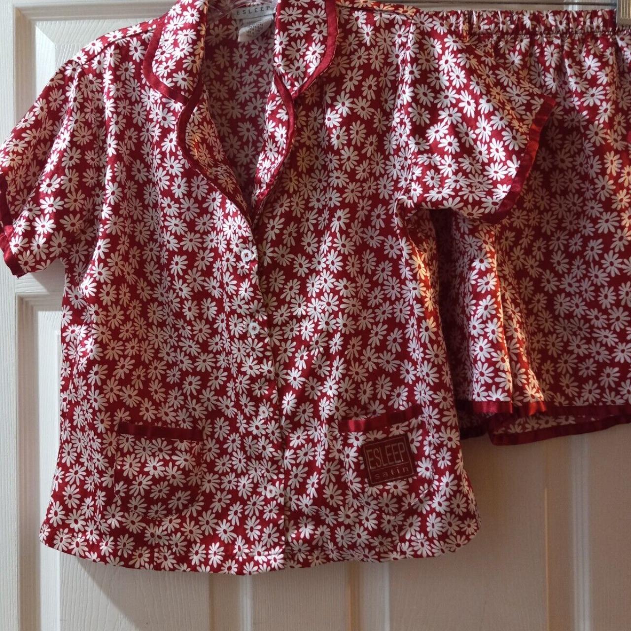 Vintage Esleep Women 2Piece Satin Pajama Set Size... Depop