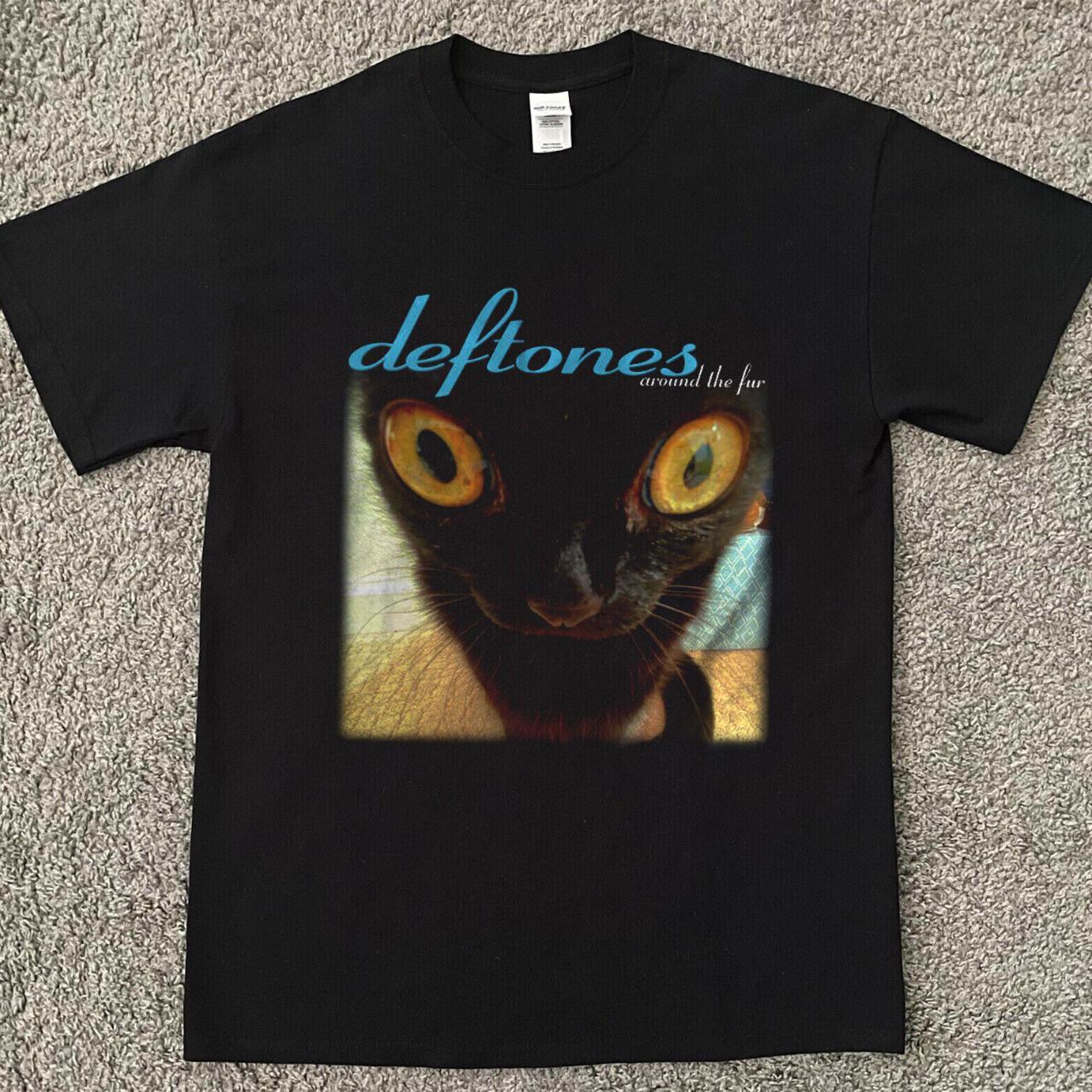 Deftones Around The Fur Cat Black T-shirt #vintage... - Depop