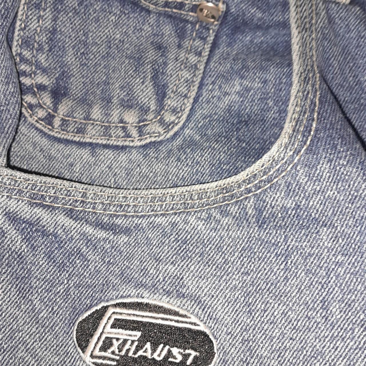 Vintage Y2K black and white striped Exhaust jeans,... Depop