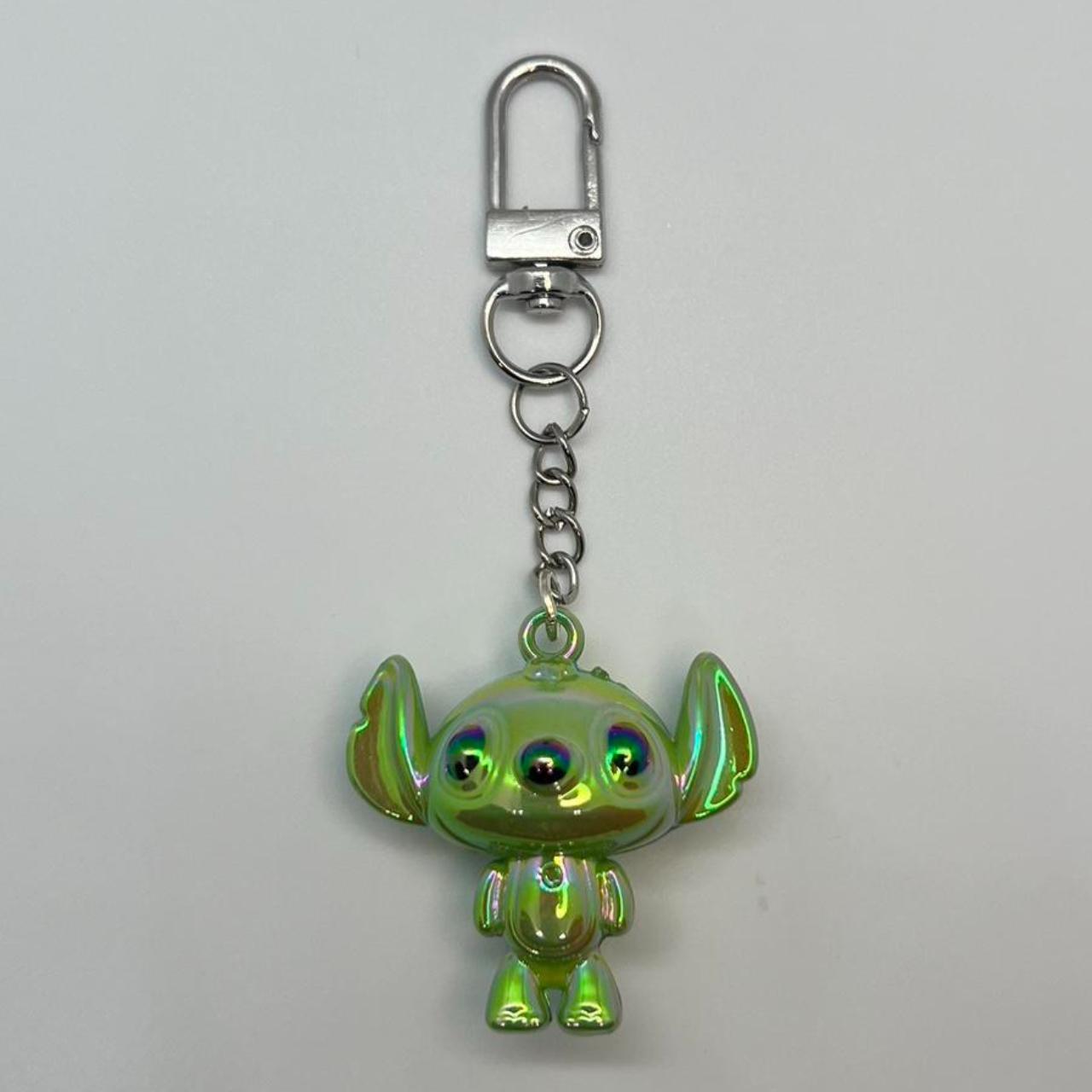 Green Holographic Stitch Keychain 💚Ruler is shown... - Depop