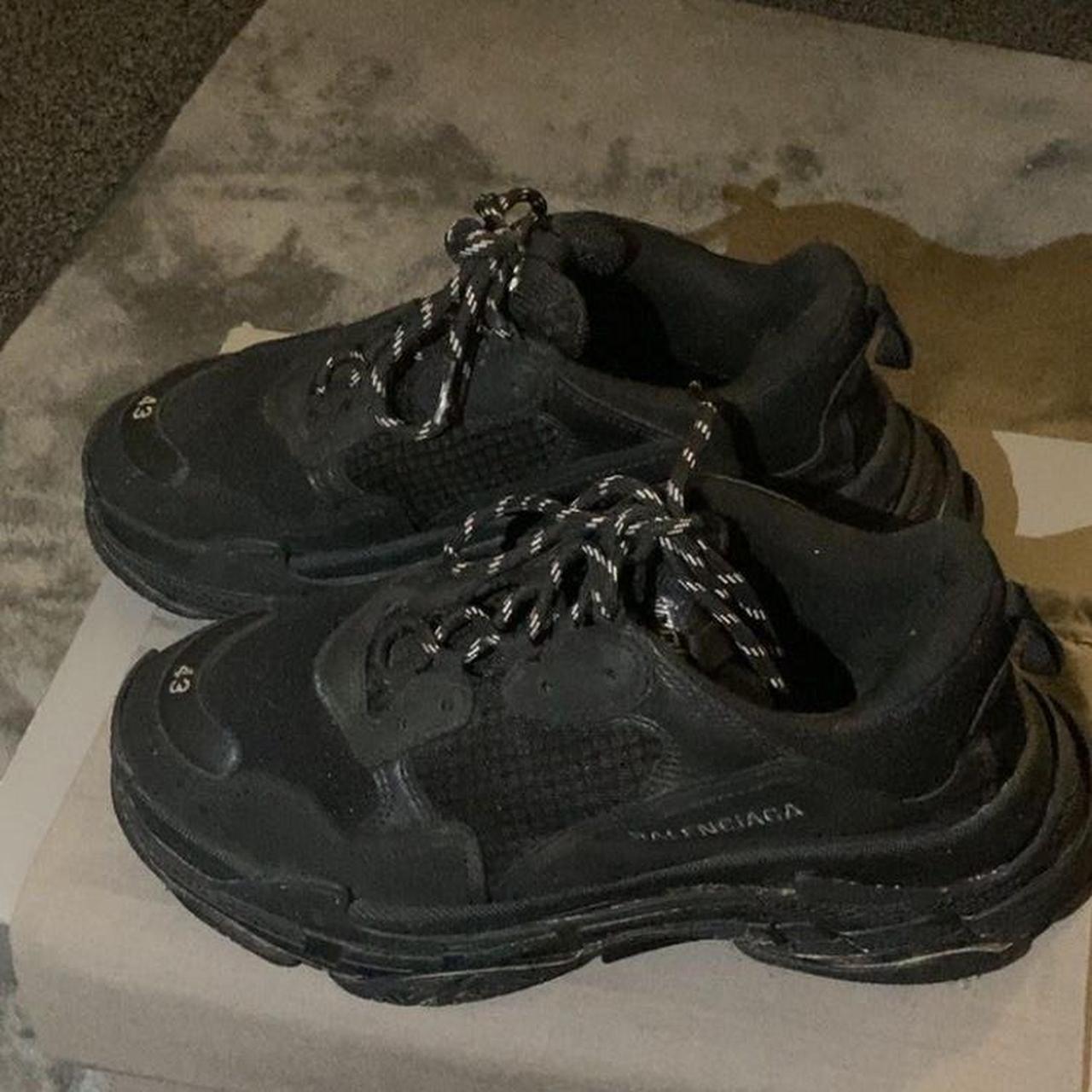 Triple black triple s balenciaga, size 9 uk, 43... - Depop