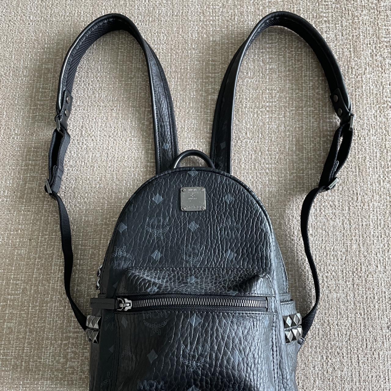 Mcm mini outlet backpack black