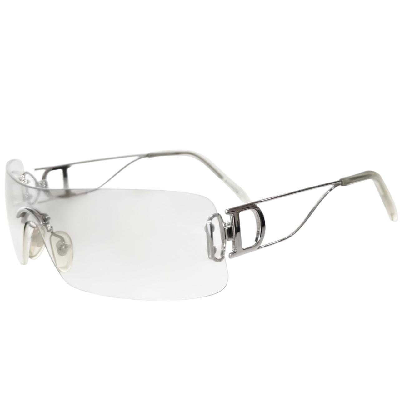 Y2k dior miss diorella hotsell clear rimless sunglasses