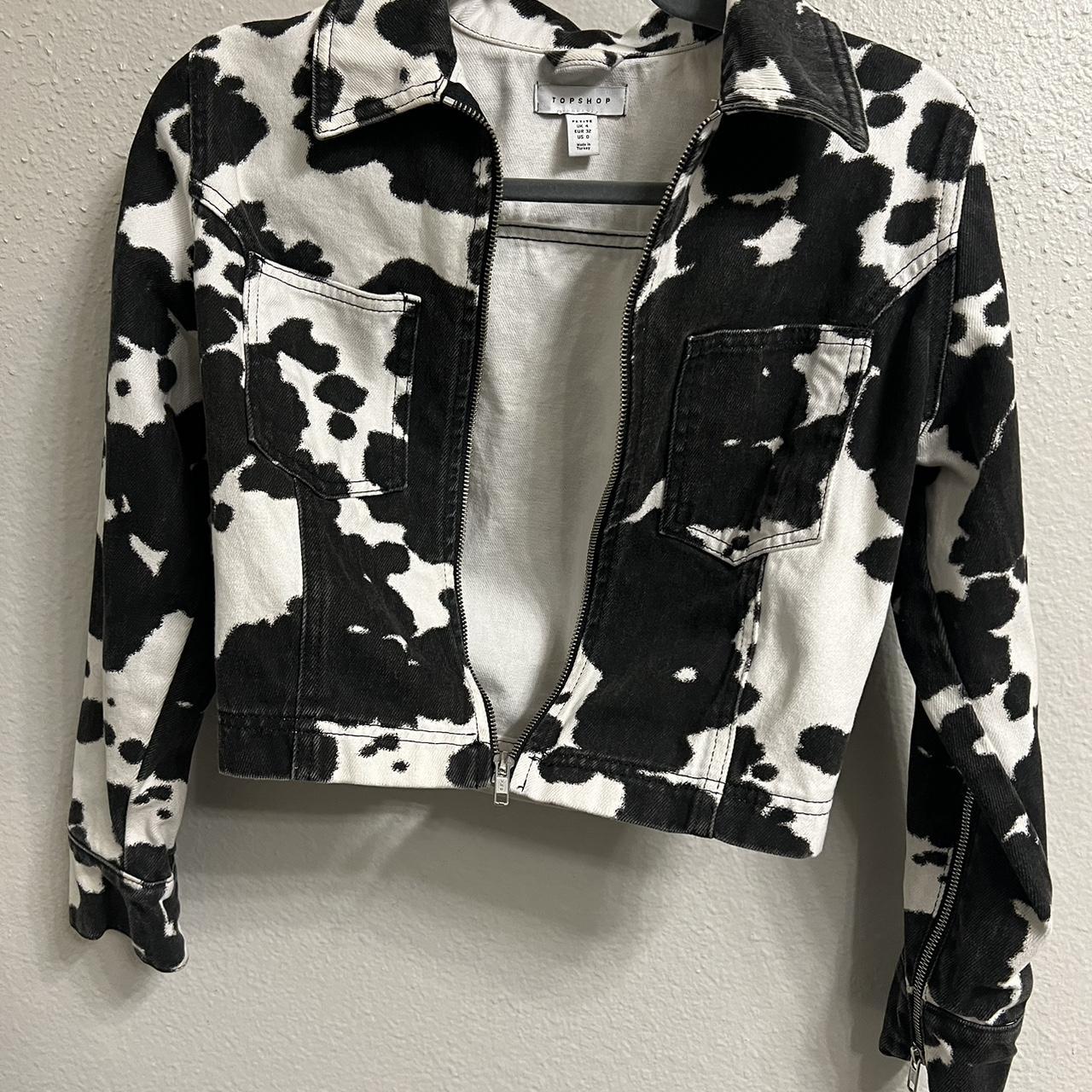 Topshop cow clearance jacket