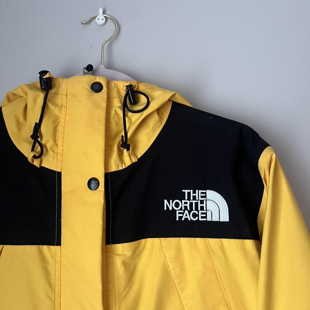 North face yellow mountain on sale jacket